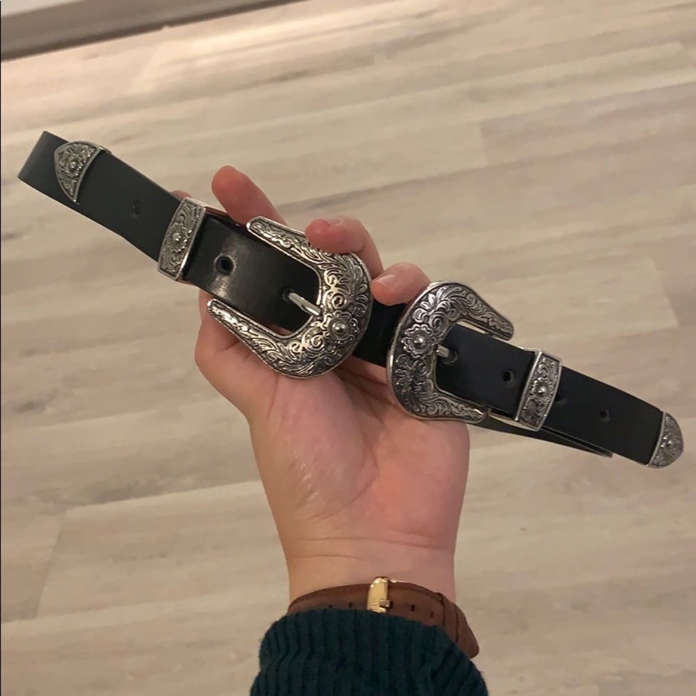Double Buckle Black Belt